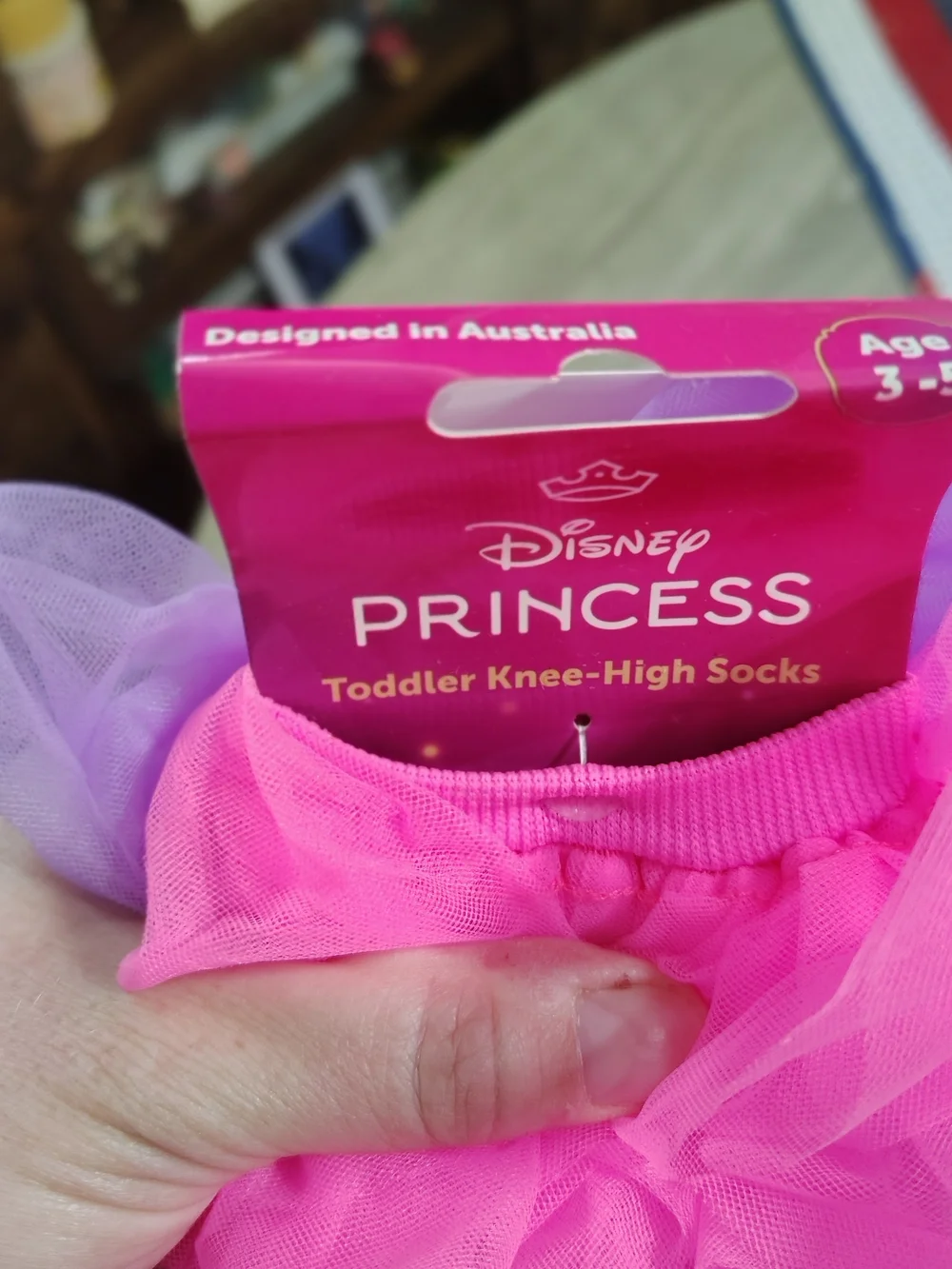 NWT Disney Princess Knee High Socks with Pink & Purple Tulle